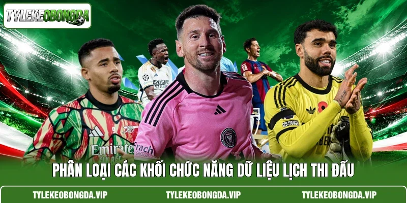Phân loại các khối chức năng dữ liệu lịch thi đấu
